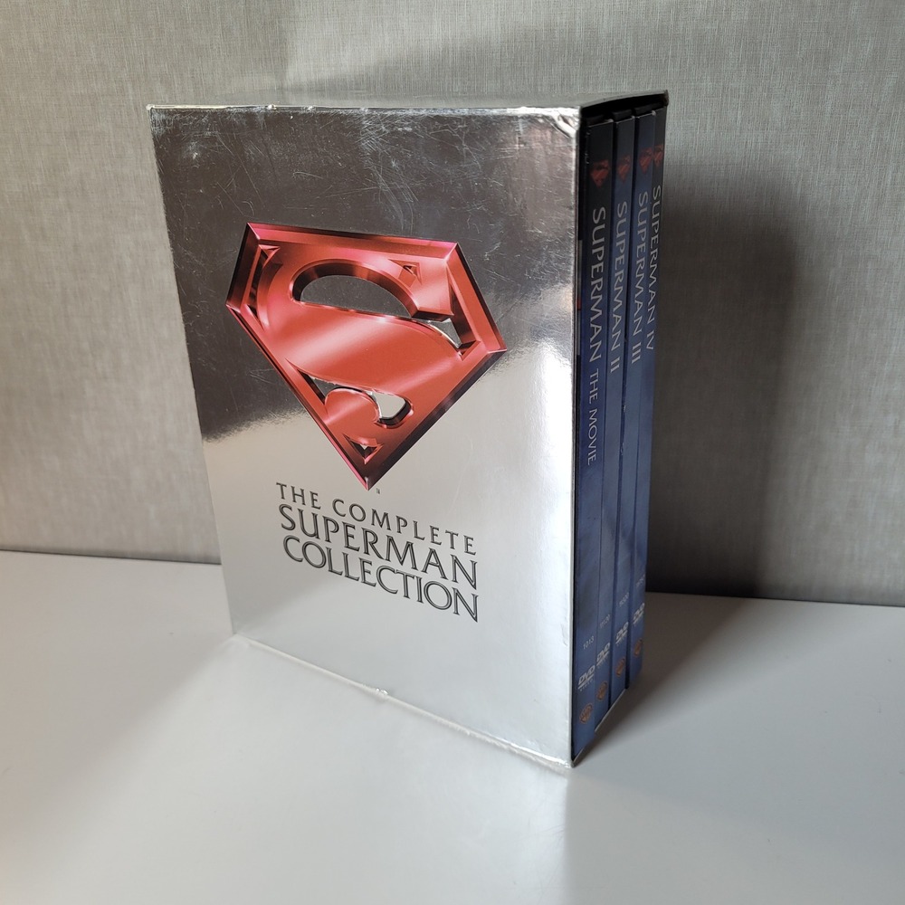 Warner Home Video Superman DVD Box Set OS Silver Good Complete Collection Y2K